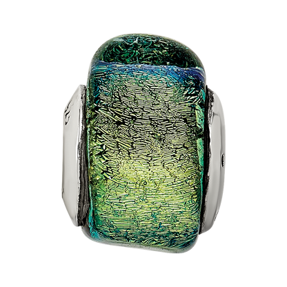 Sterlingsilber Reflections Gelb Dichroic Glas Dreieck Perle