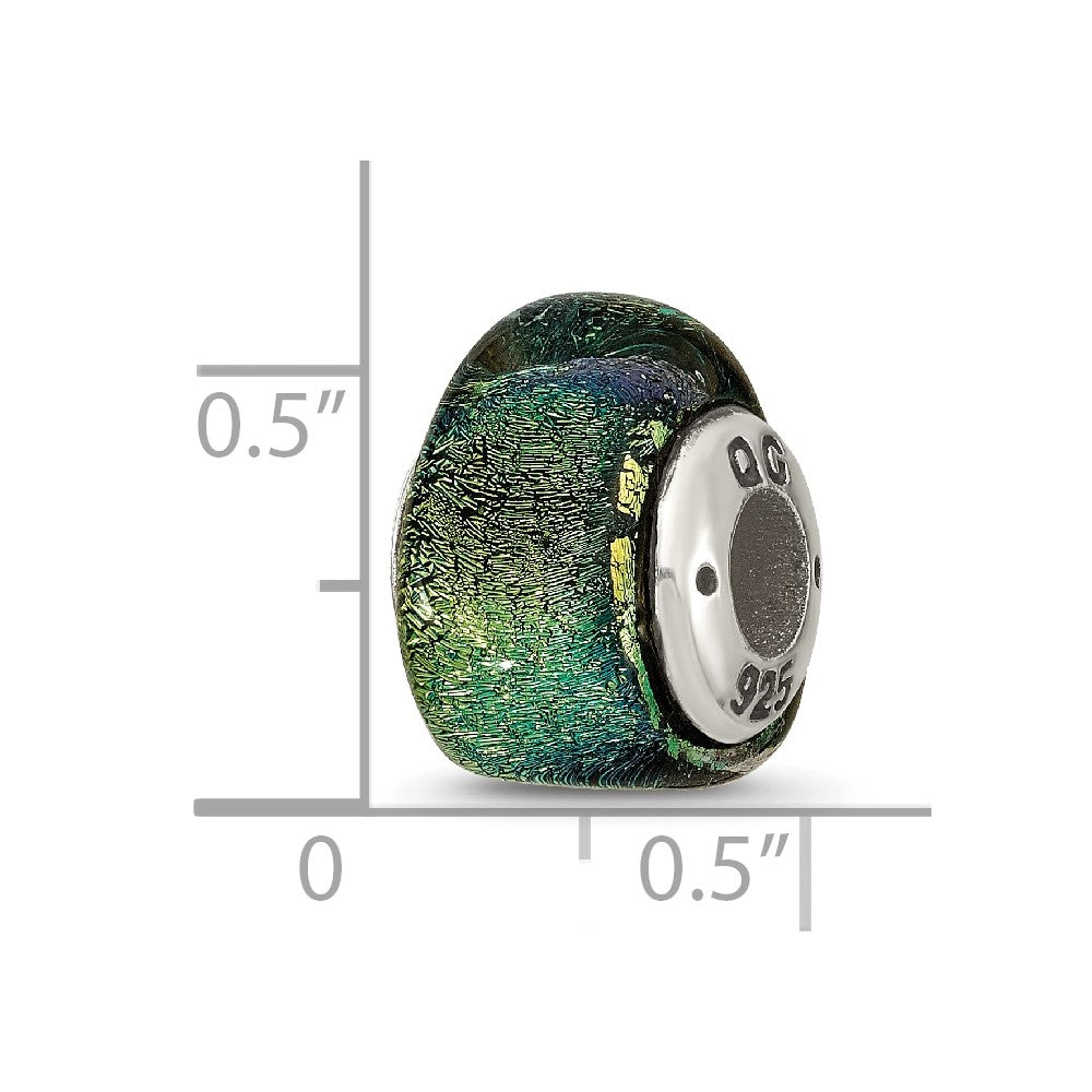 Sterlingsilber Reflections Gelb Dichroic Glas Dreieck Perle