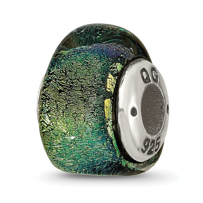 Sterlingsilber Reflections Gelb Dichroic Glas Dreieck Perle