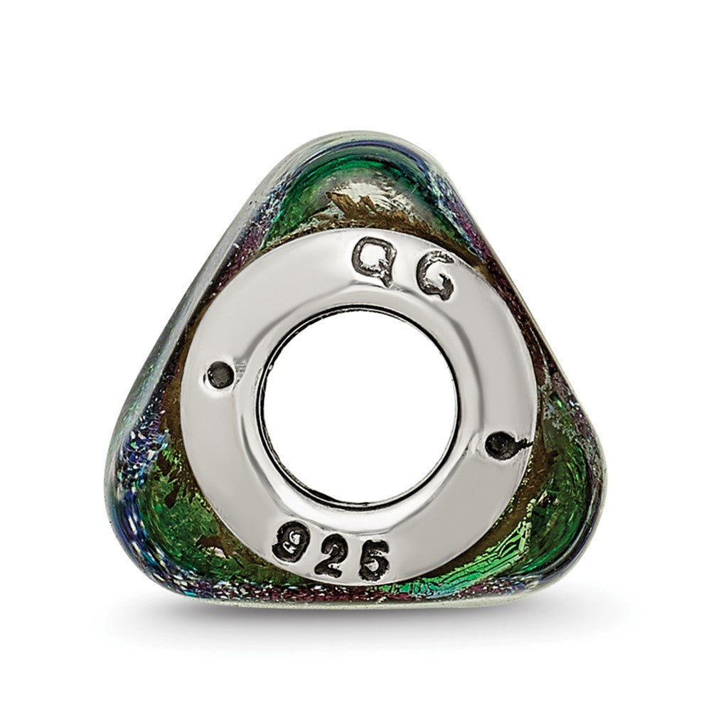 Sterlingsilber Reflections Grün Dichroic Glas Dreieck Perle