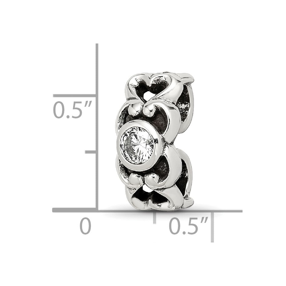 Sterlingsilber Reflections Zirkonia Connector Perle