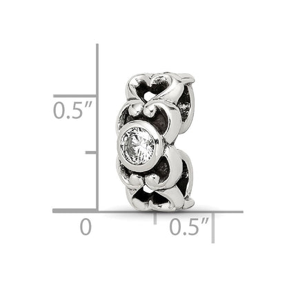 Sterlingsilber Reflections Zirkonia Connector Perle