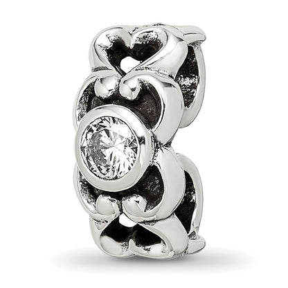 Sterlingsilber Reflections Zirkonia Connector Perle