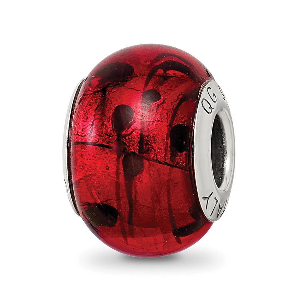 Sterlingsilber Reflections Rot/black Italienisch Murano Perle