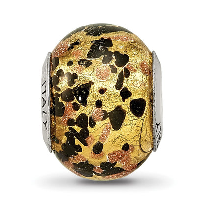 Sterlingsilber Reflections Gelb/gold/black Italienisch Murano Perle