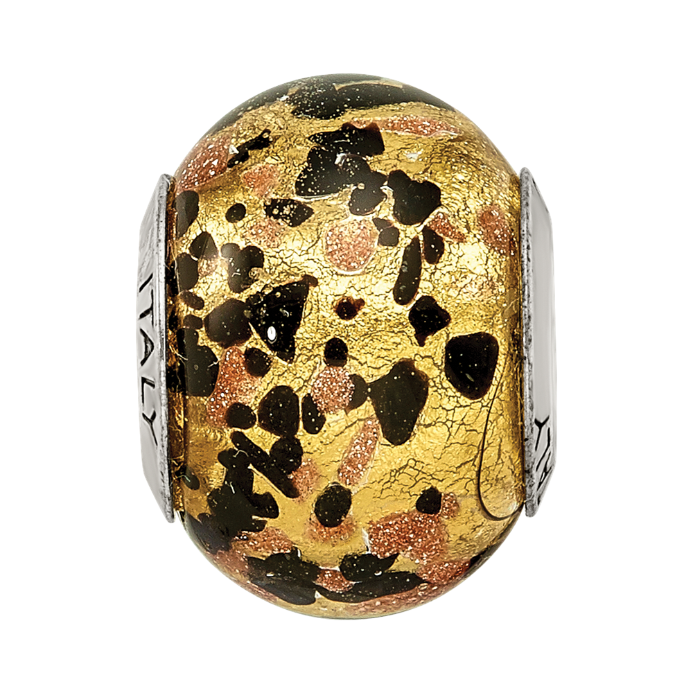 Sterlingsilber Reflections Gelb/gold/black Italienisch Murano Perle