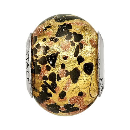 Sterlingsilber Reflections Gelb/gold/black Italienisch Murano Perle