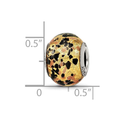 Sterlingsilber Reflections Gelb/gold/black Italienisch Murano Perle