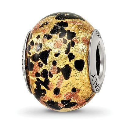 Sterlingsilber Reflections Gelb/gold/black Italienisch Murano Perle
