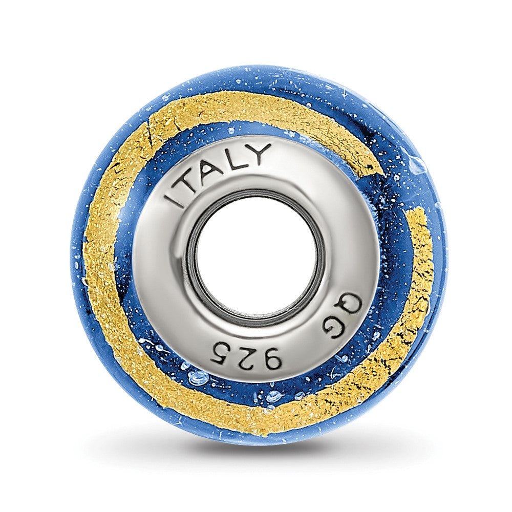 Sterlingsilber Reflections Blau/gold Italienisch Murano Perle
