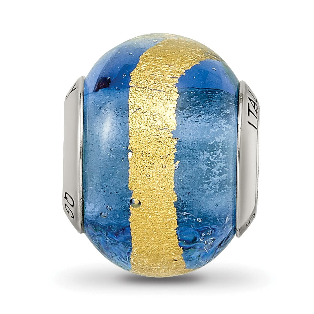 Sterlingsilber Reflections Blau/gold Italienisch Murano Perle