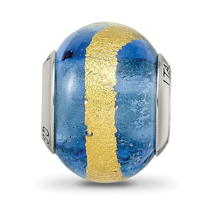 Sterlingsilber Reflections Blau/gold Italienisch Murano Perle