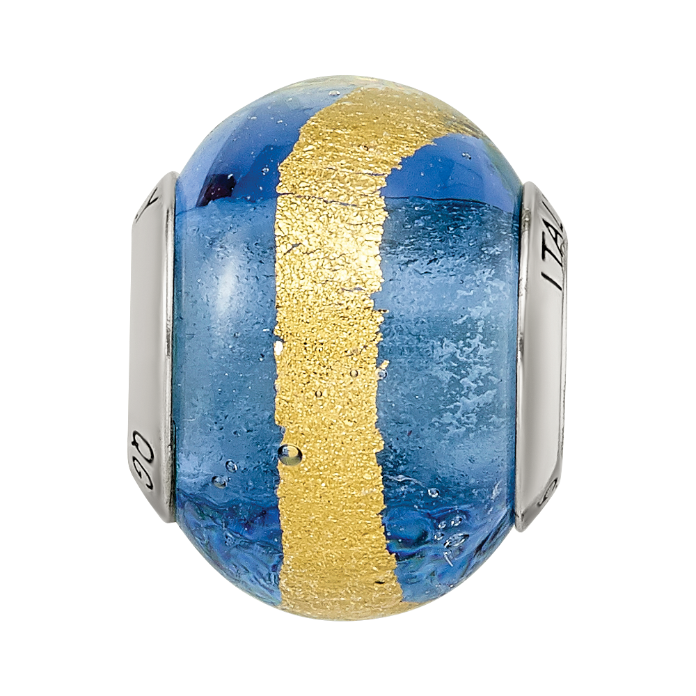 Sterlingsilber Reflections Blau/gold Italienisch Murano Perle