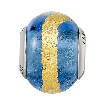 Sterlingsilber Reflections Blau/gold Italienisch Murano Perle