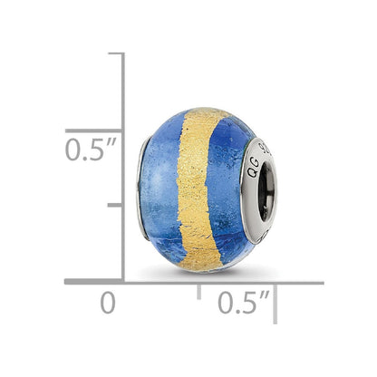 Sterlingsilber Reflections Blau/gold Italienisch Murano Perle