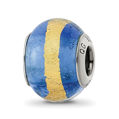 Sterlingsilber Reflections Blau/gold Italienisch Murano Perle