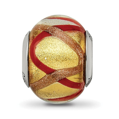 Sterlingsilber Reflections Gelb/gold/red Italienisch Murano Perle
