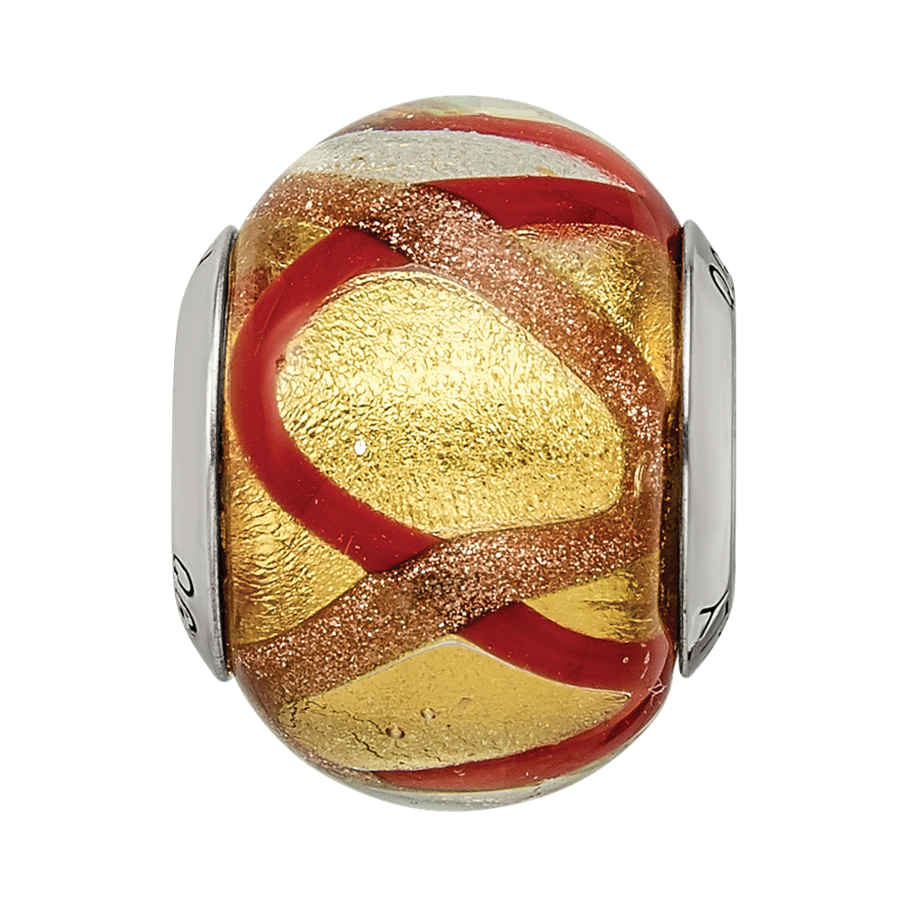Sterlingsilber Reflections Gelb/gold/red Italienisch Murano Perle