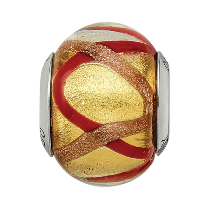 Sterlingsilber Reflections Gelb/gold/red Italienisch Murano Perle