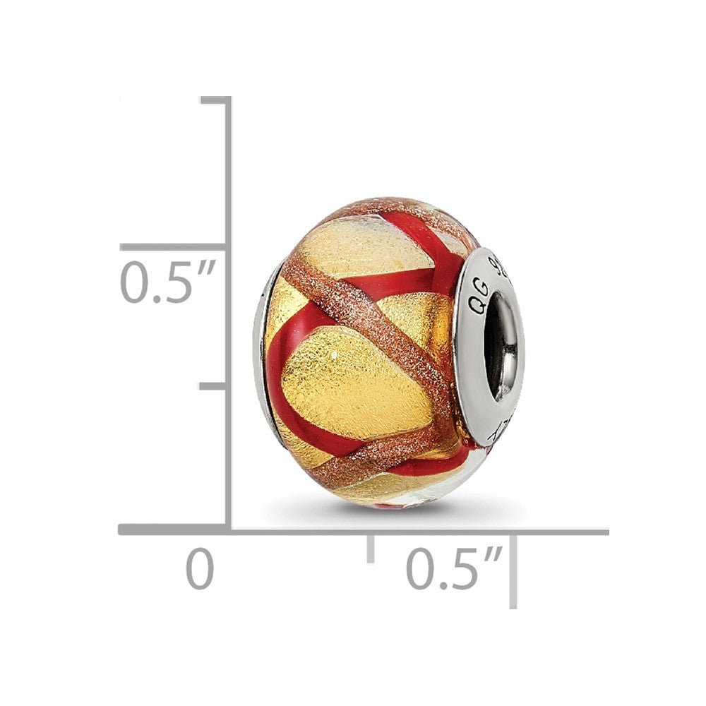 Sterlingsilber Reflections Gelb/gold/red Italienisch Murano Perle