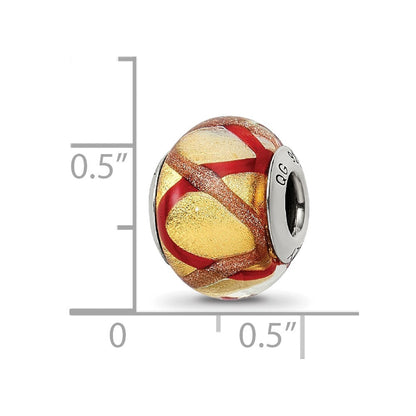 Sterlingsilber Reflections Gelb/gold/red Italienisch Murano Perle