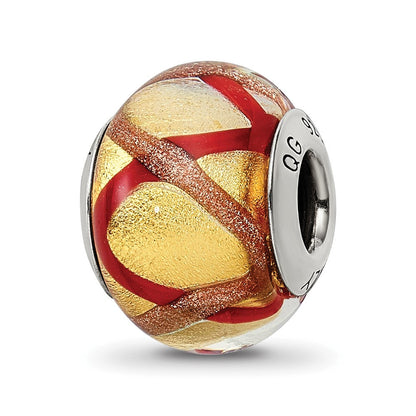 Sterlingsilber Reflections Gelb/gold/red Italienisch Murano Perle