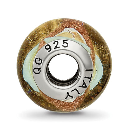 Sterlingsilber Reflections Gelb/gold/blue Italienisch Murano Perle