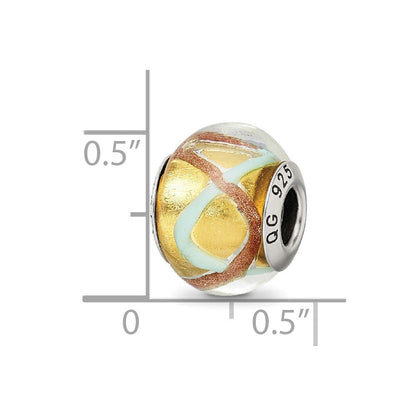 Sterlingsilber Reflections Gelb/gold/blue Italienisch Murano Perle