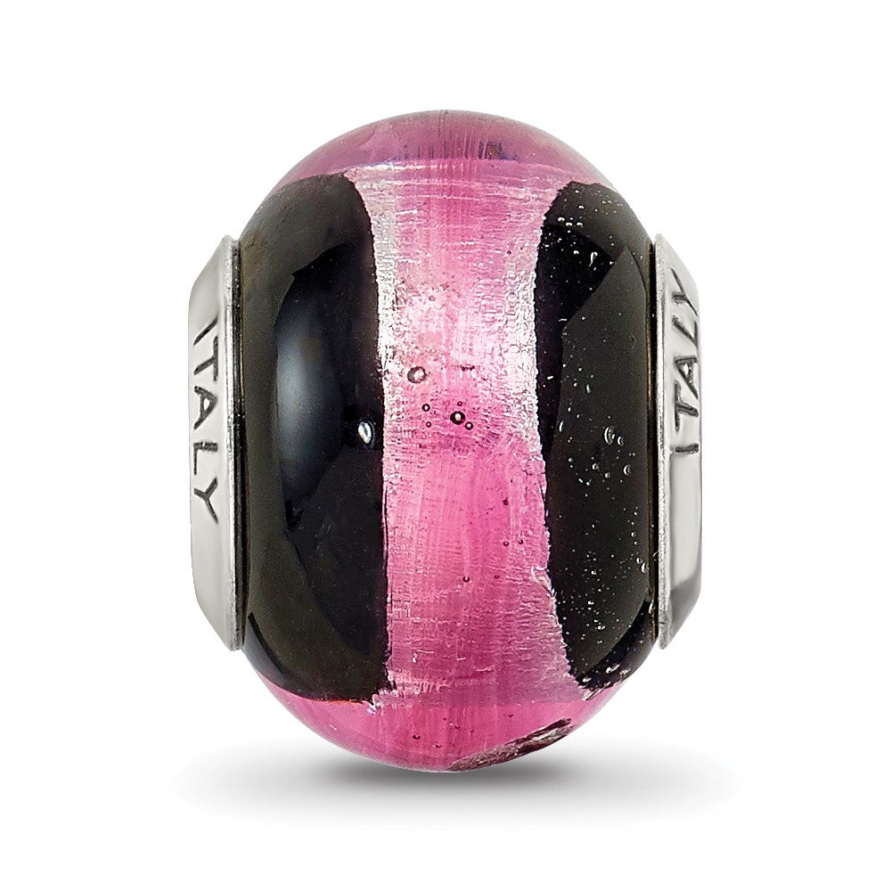 Sterlingsilber Reflections Rosa/black Italienisch Murano Perle