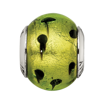 Sterlingsilber Reflections Grün/black Italienisch Murano Perle