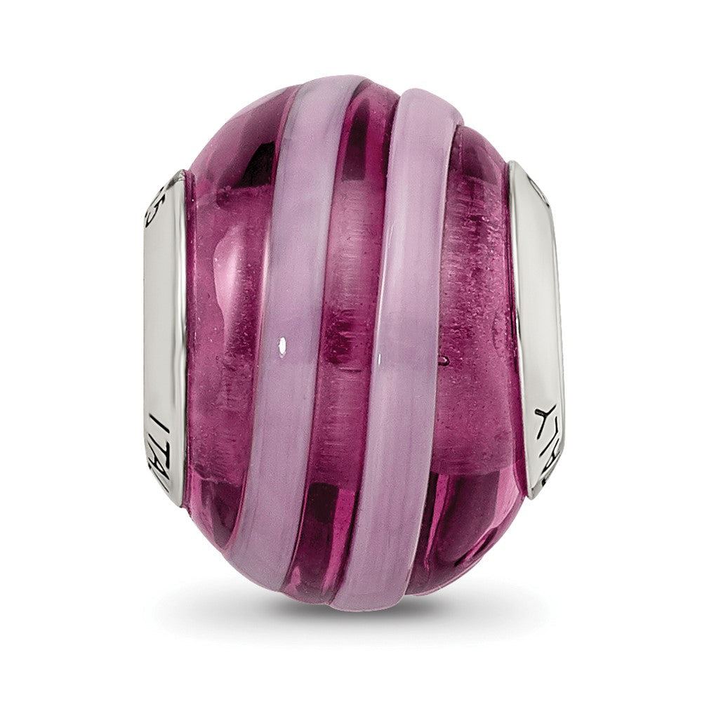 Sterlingsilber Reflections Lila/pink Italienisch Murano Perle