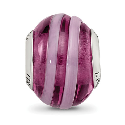 Sterlingsilber Reflections Lila/pink Italienisch Murano Perle
