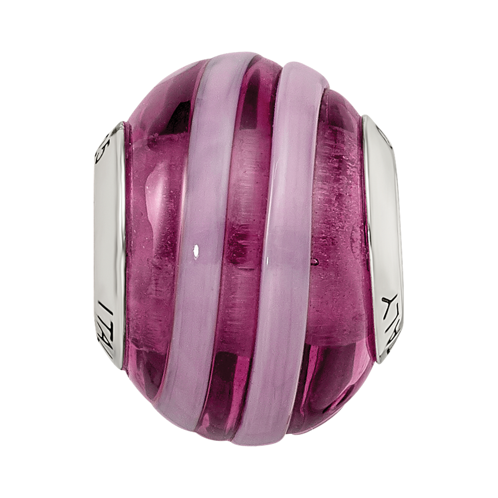 Sterlingsilber Reflections Lila/pink Italienisch Murano Perle