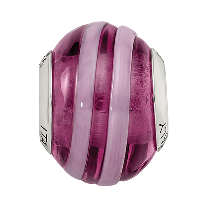 Sterlingsilber Reflections Lila/pink Italienisch Murano Perle
