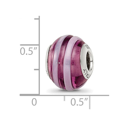 Sterlingsilber Reflections Lila/pink Italienisch Murano Perle