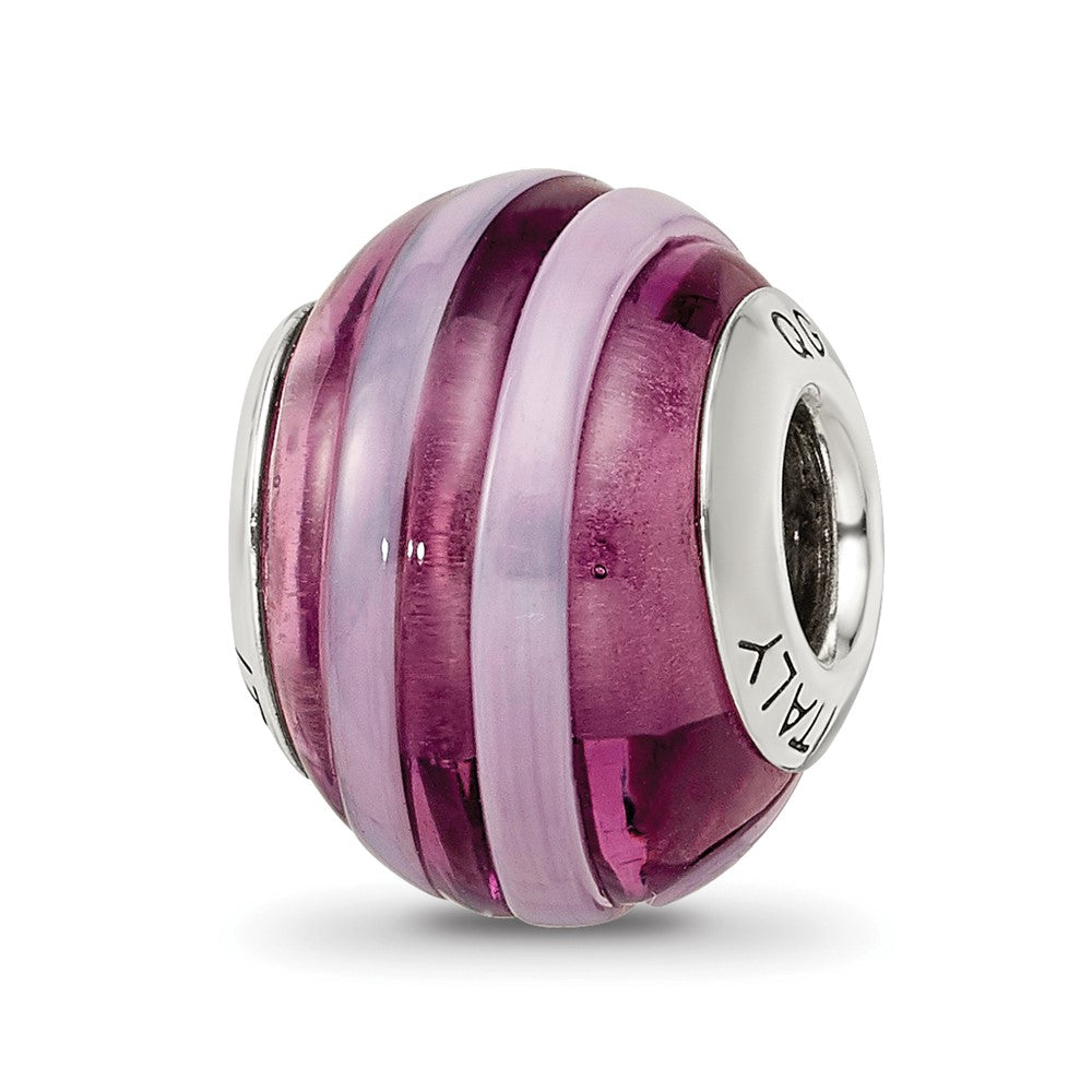 Sterlingsilber Reflections Lila/pink Italienisch Murano Perle
