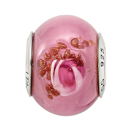Sterlingsilber Reflections Rosa/red/brown Italienisch Murano Perle