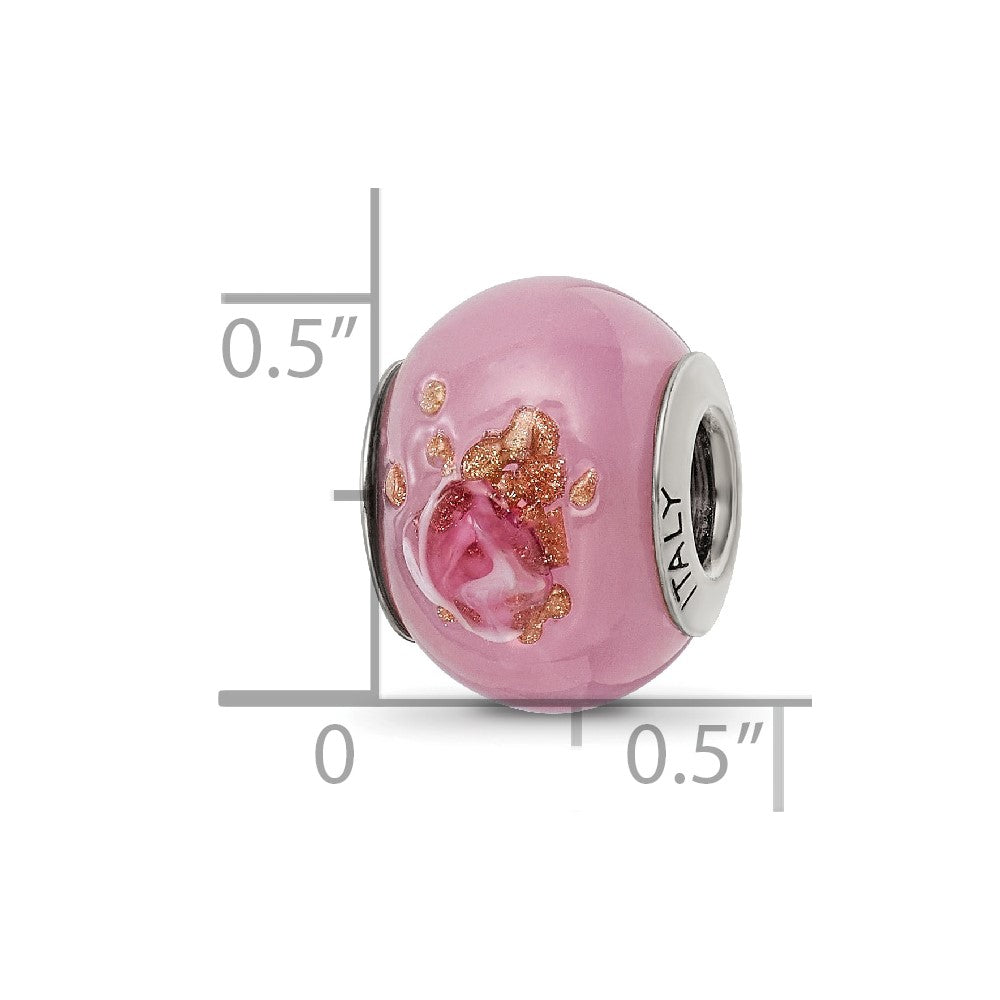 Sterlingsilber Reflections Rosa/red/brown Italienisch Murano Perle