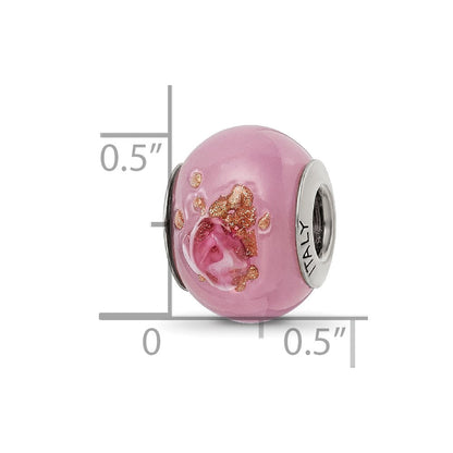 Sterlingsilber Reflections Rosa/red/brown Italienisch Murano Perle