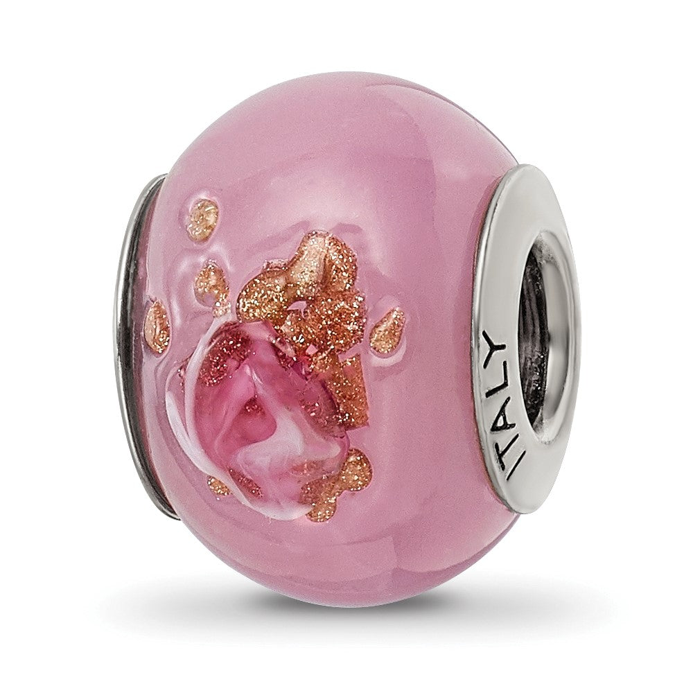 Sterlingsilber Reflections Rosa/red/brown Italienisch Murano Perle
