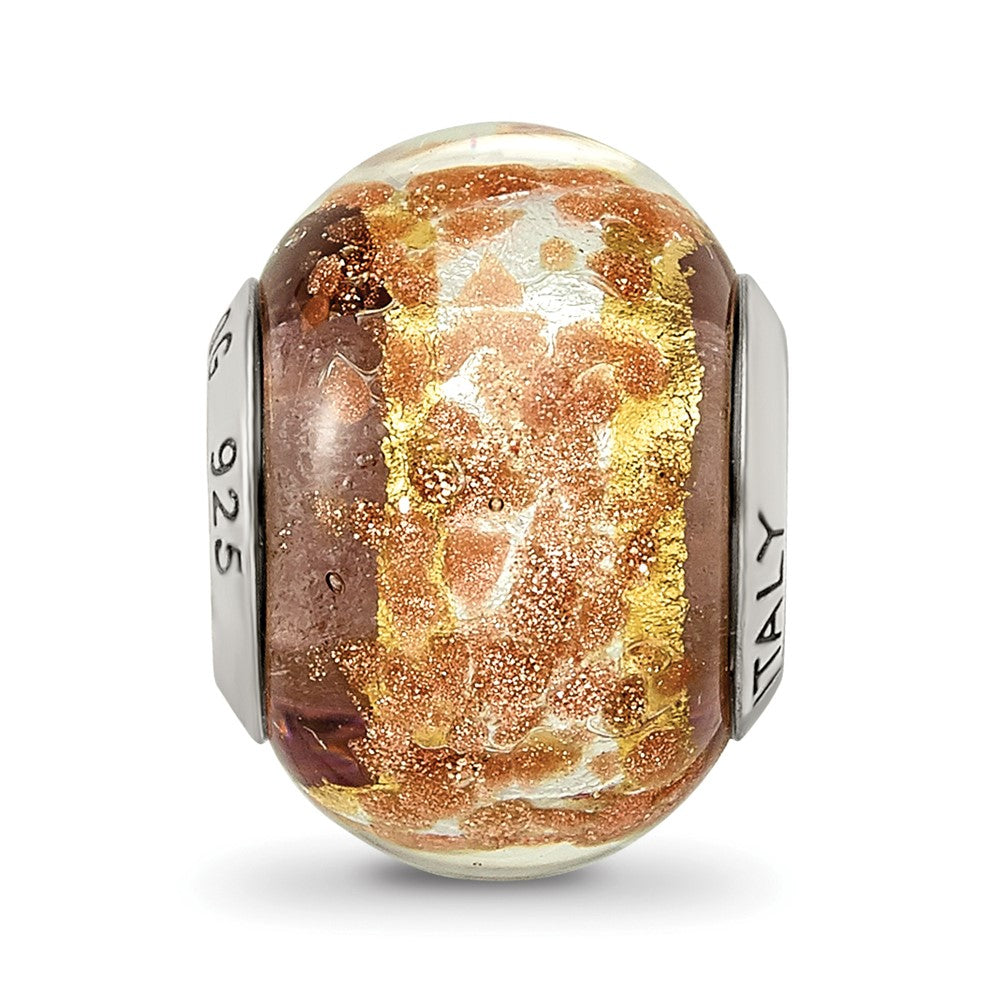 Sterlingsilber Reflections Weiß/gold/brown Italienisch Murano Perle