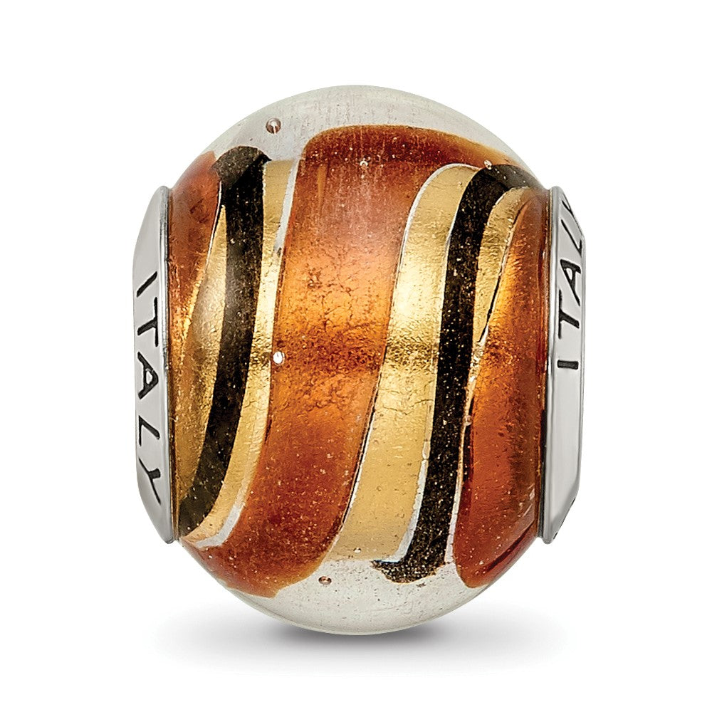 Sterlingsilber Reflections Gelb/gold/black Italienisch Murano Perle