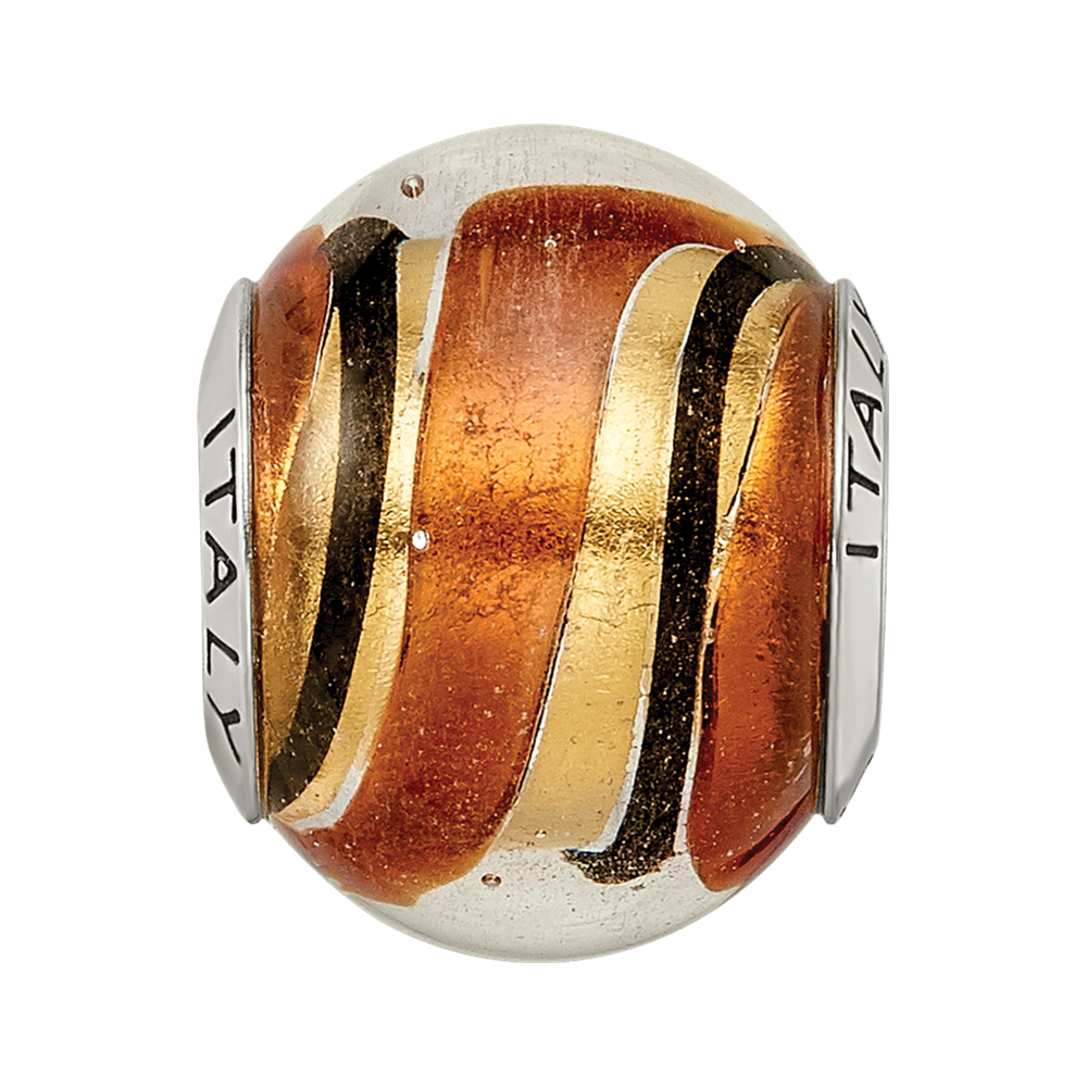 Sterlingsilber Reflections Gelb/gold/black Italienisch Murano Perle
