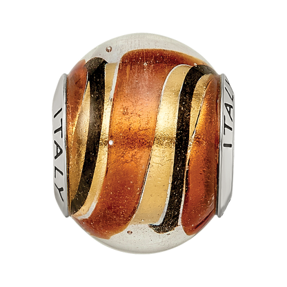 Sterlingsilber Reflections Gelb/gold/black Italienisch Murano Perle