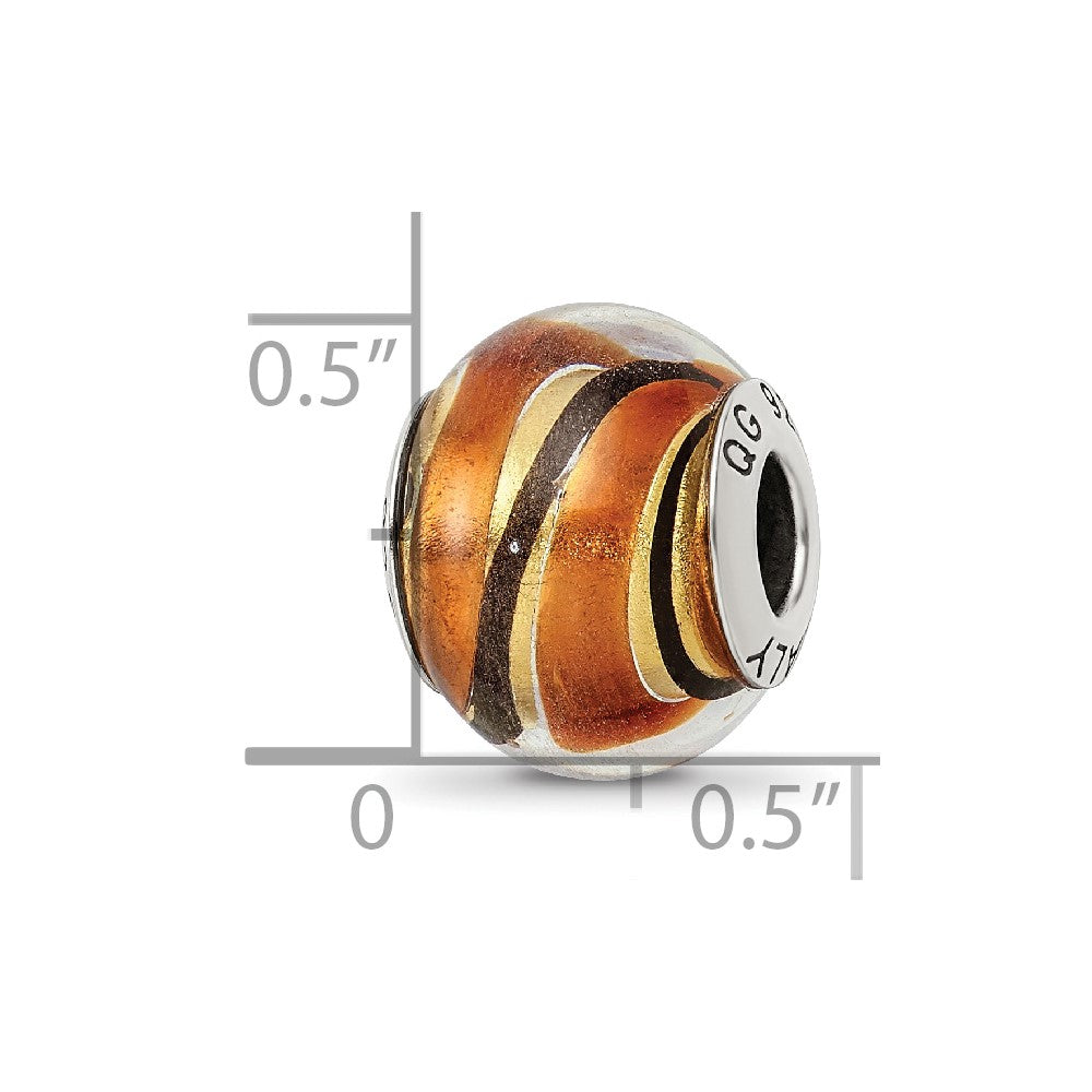 Sterlingsilber Reflections Gelb/gold/black Italienisch Murano Perle
