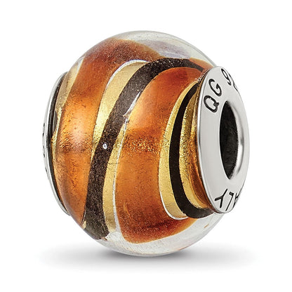 Sterlingsilber Reflections Gelb/gold/black Italienisch Murano Perle
