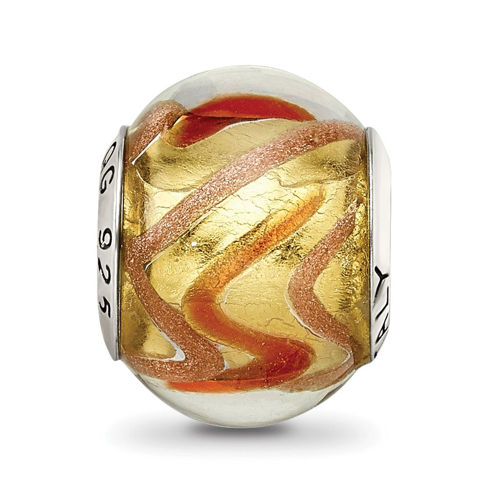 Sterlingsilber Reflections Gelb/gold/red Italienisch Murano Perle