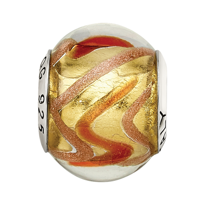Sterlingsilber Reflections Gelb/gold/red Italienisch Murano Perle