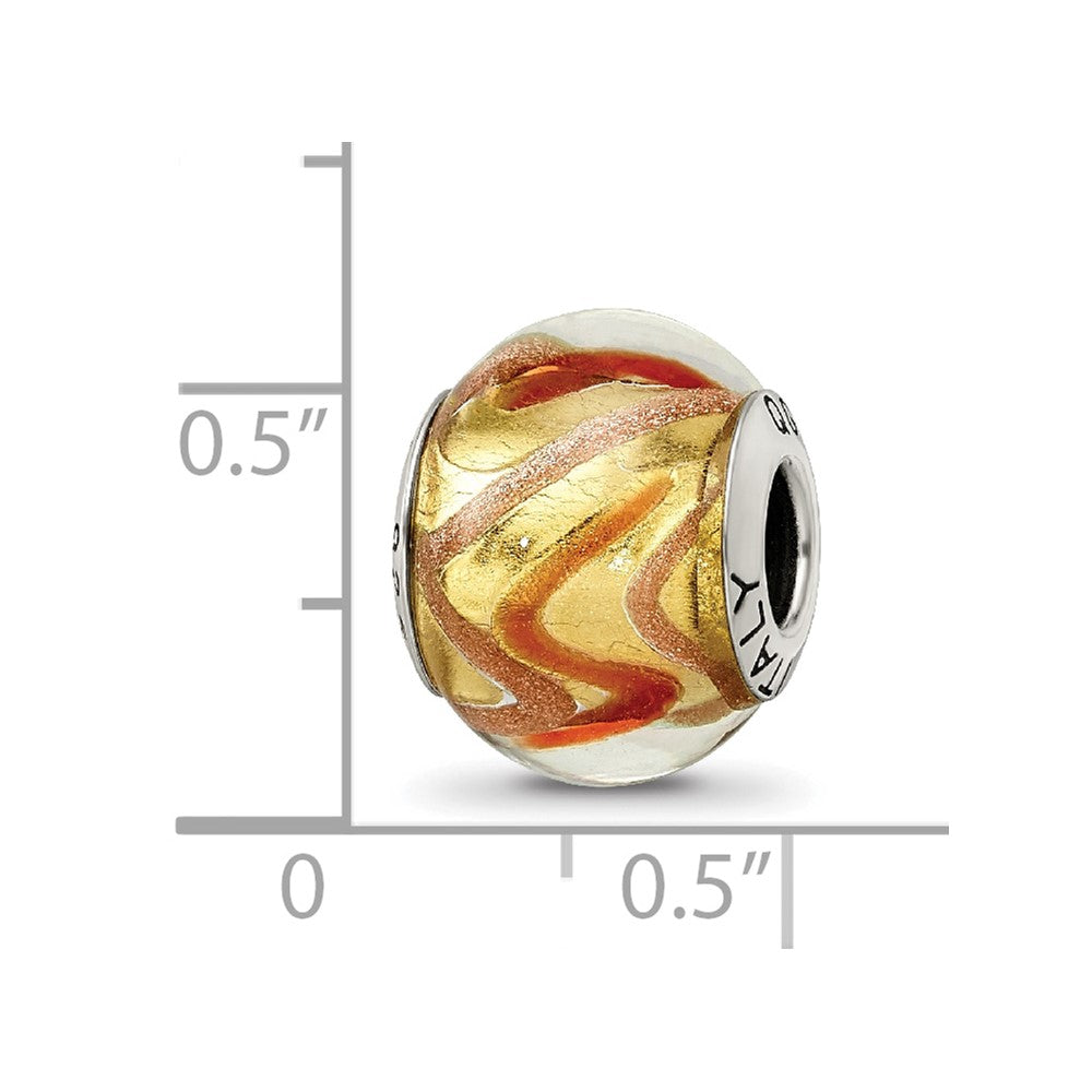 Sterlingsilber Reflections Gelb/gold/red Italienisch Murano Perle