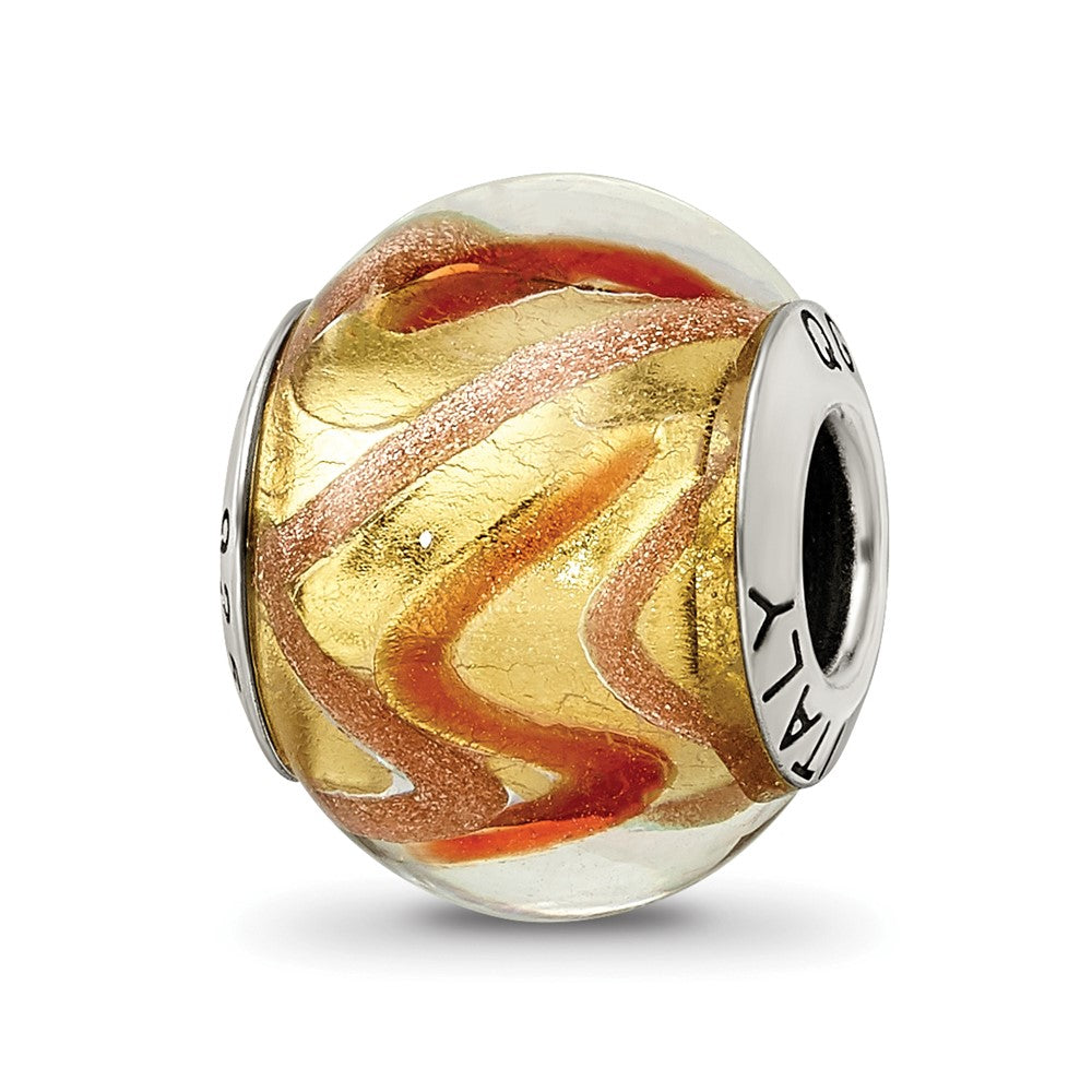 Sterlingsilber Reflections Gelb/gold/red Italienisch Murano Perle